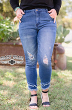 Load image into Gallery viewer, Crazy Train Mid Wash Distressed Skinny Jeans - Ella’s Arrow
