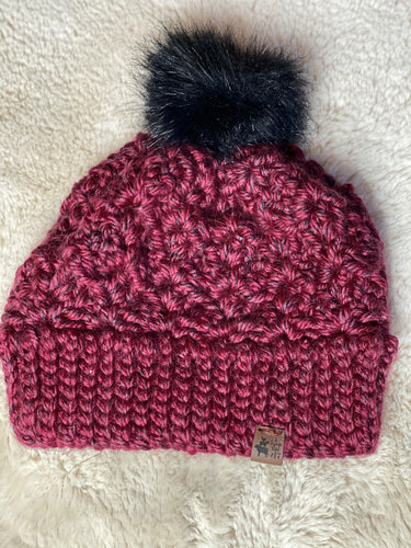 Acrylic Blend Burgundy Beanie - Ella’s Arrow