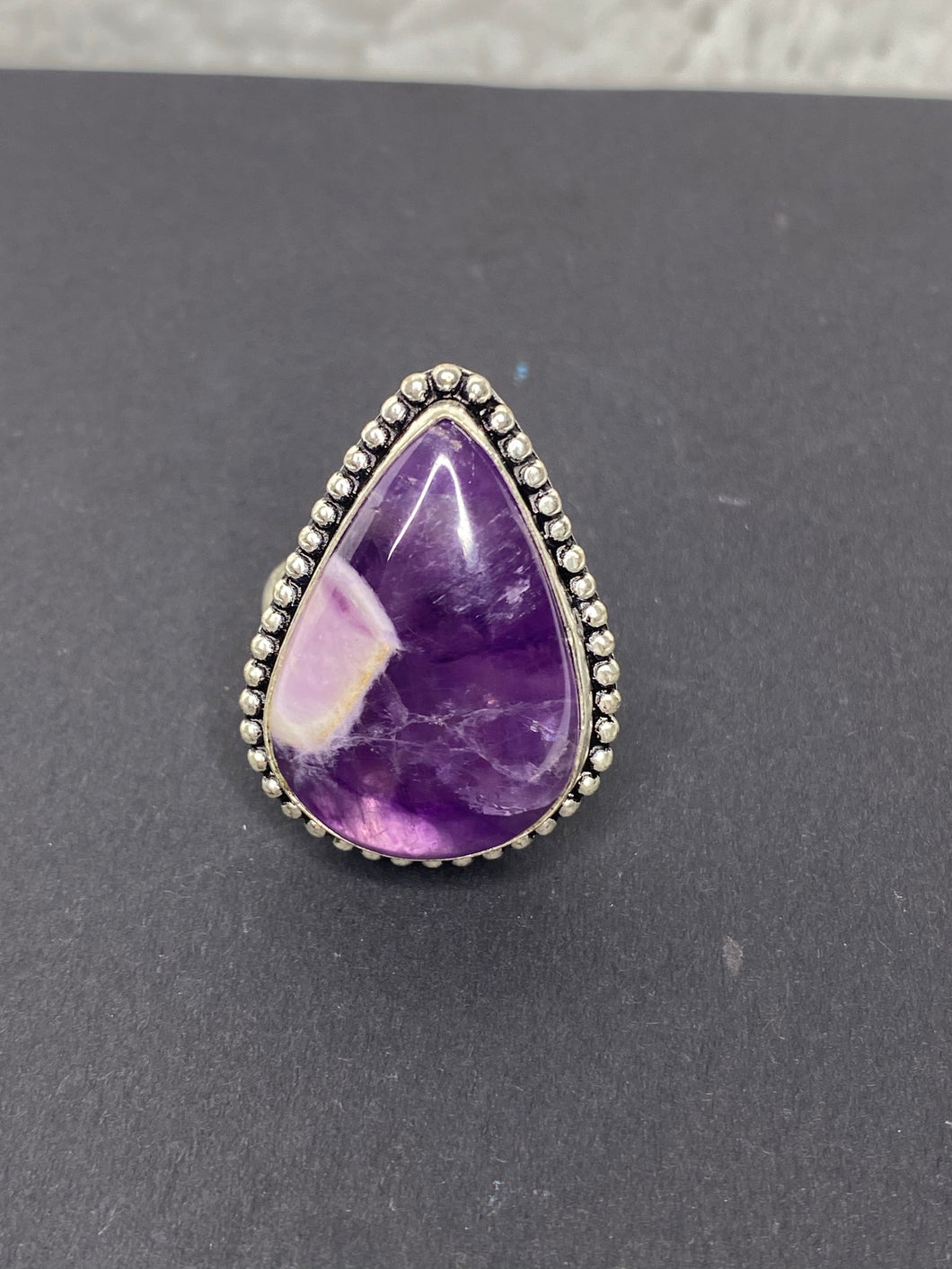 Amethyst Lace Teardrop Ring - Ella’s Arrow