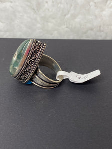 Ocean Jasper Teardrop Ring - Ella’s Arrow