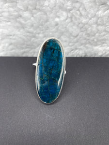 Blue Apatite Long Oval Ring - Ella’s Arrow