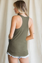 Load image into Gallery viewer, Love You Best Olive Henley Tank - Ella’s Arrow
