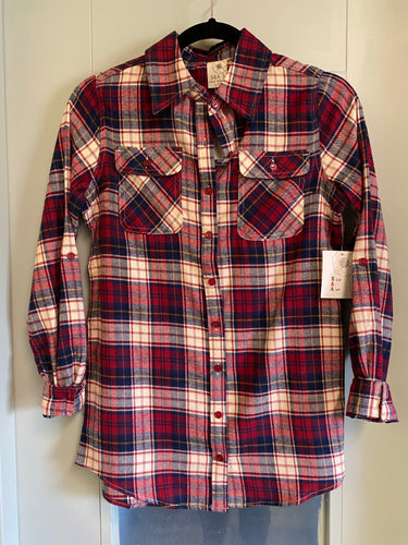 Good Times Navy & Red Flannel - Ella’s Arrow