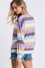 Load image into Gallery viewer, Only You Lavender Striped Top - Ella’s Arrow
