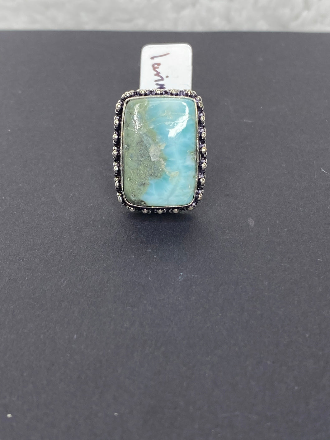 Larimar Rectangle Ring - Ella’s Arrow