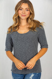 Front Row Seat Charcoal Top - Ella’s Arrow