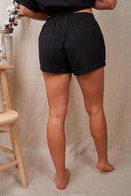 Load image into Gallery viewer, My Story Black Linen Shorts
