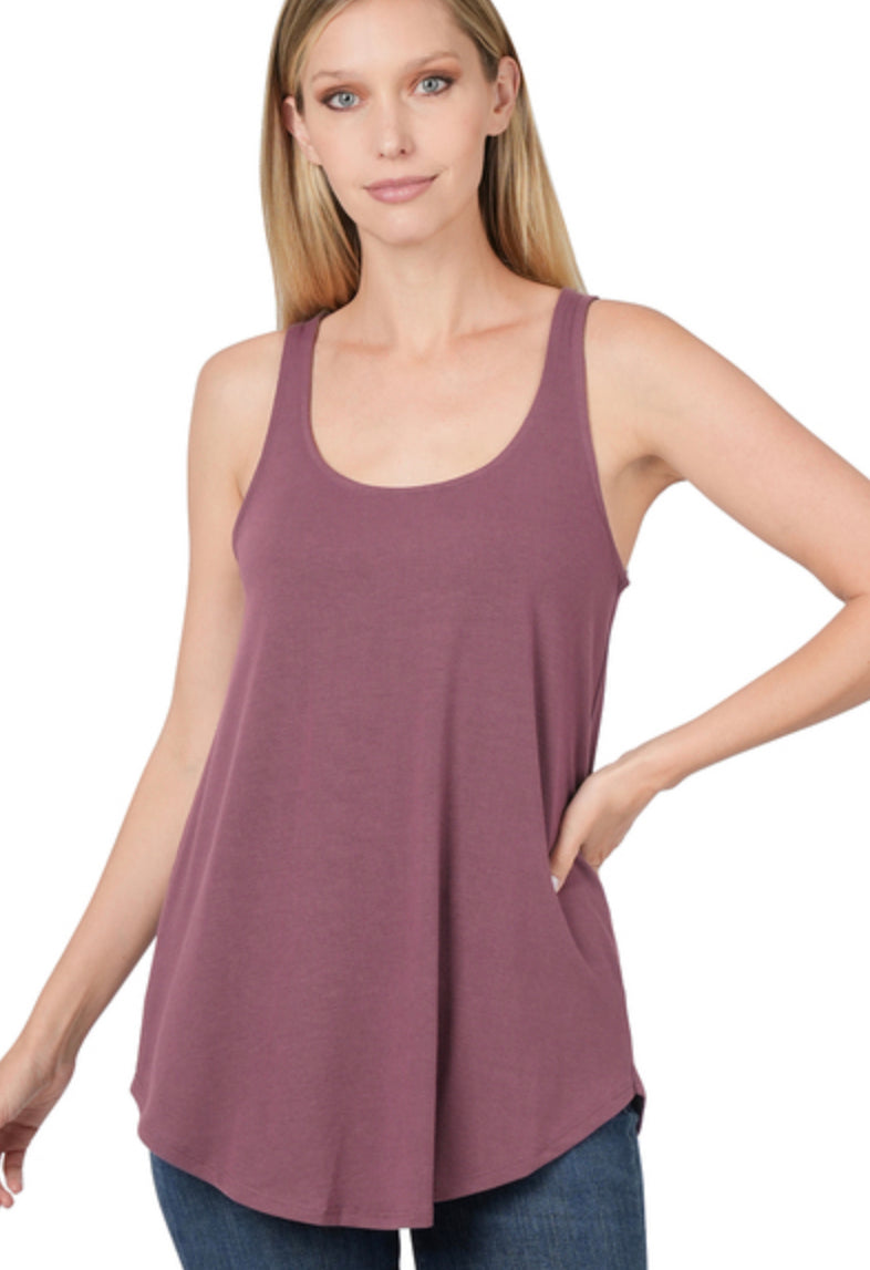 Cross My Heart Eggplant Tank - Ella’s Arrow