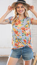Load image into Gallery viewer, Still The One Slate Floral Top - Ella’s Arrow
