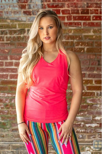 Summer Sunset Neon Pink Tank - Ella’s Arrow