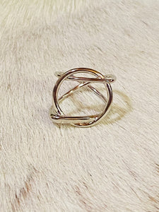 Metallic Geo Wrap Silver Ring - Ella’s Arrow
