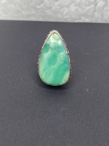 Chrysoprase Teardrop Ring - Ella’s Arrow