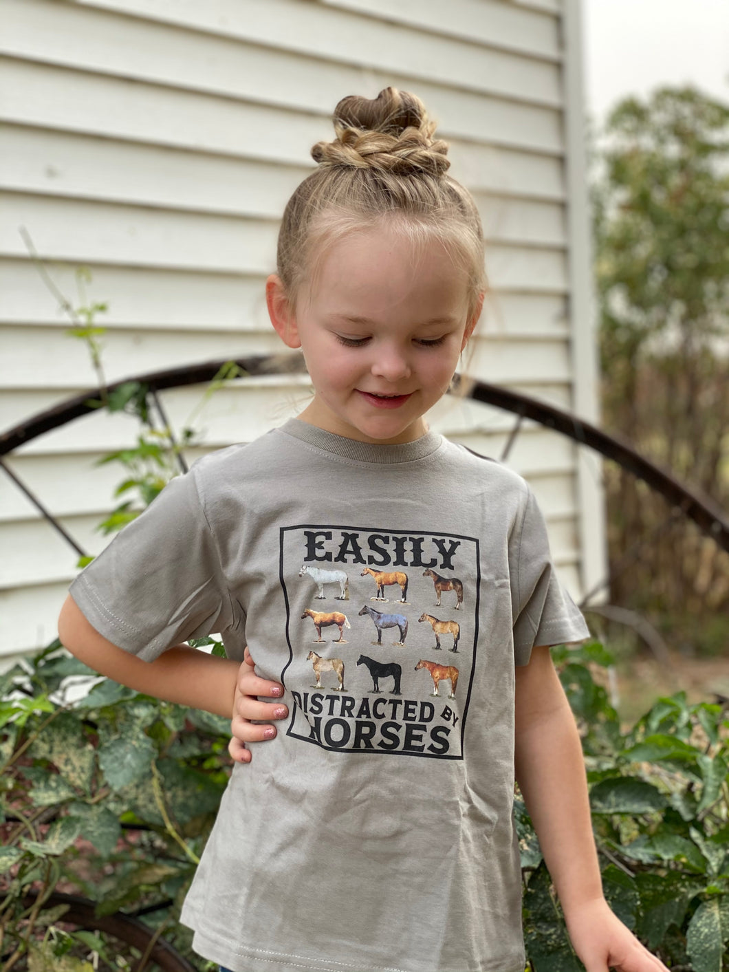 Kids Easily Distracted By Horses Tee - Ella’s Arrow