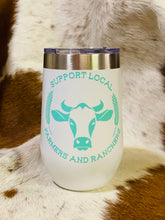 Load image into Gallery viewer, Support Local Farmers &amp; Ranchers Turquoise Tumbler - Ella’s Arrow
