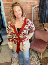 Load image into Gallery viewer, Shanandoah Rust Aztec Cardigan
