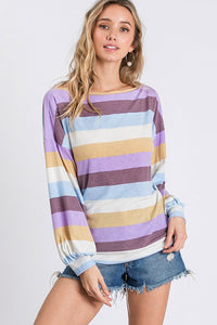 Only You Lavender Striped Top - Ella’s Arrow