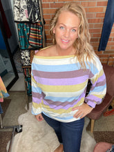 Load image into Gallery viewer, Only You Lavender Striped Top - Ella’s Arrow
