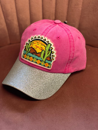 Pink Desert Sunset Patch Hat - Ella’s Arrow