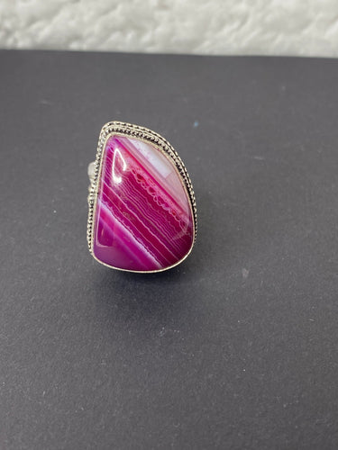 Botswana Agate Rectangle Ring - Ella’s Arrow