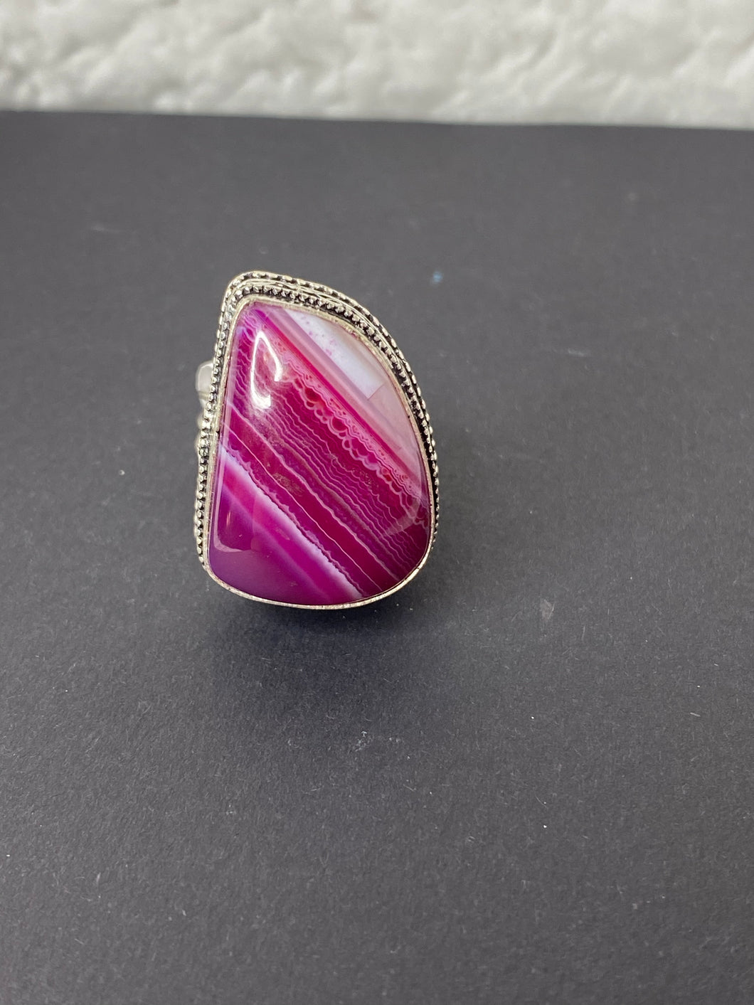 Botswana Agate Rectangle Ring - Ella’s Arrow