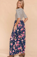 Load image into Gallery viewer, On My Mind Navy Floral Maxi Dress - Ella’s Arrow
