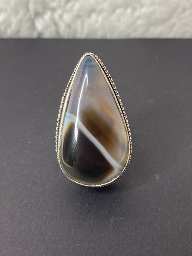 Botswana Agate Teardrop Ring - Ella’s Arrow