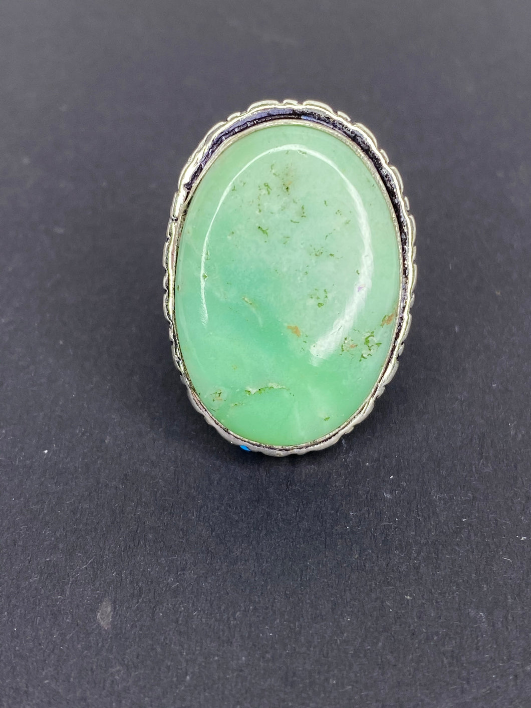 Chrysoprase Oval Ring - Ella’s Arrow