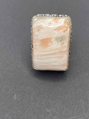 Scolecite Rectangle Ring - Ella’s Arrow