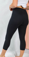 Load image into Gallery viewer, Black Capri Leggings with Yoga Band - Ella’s Arrow
