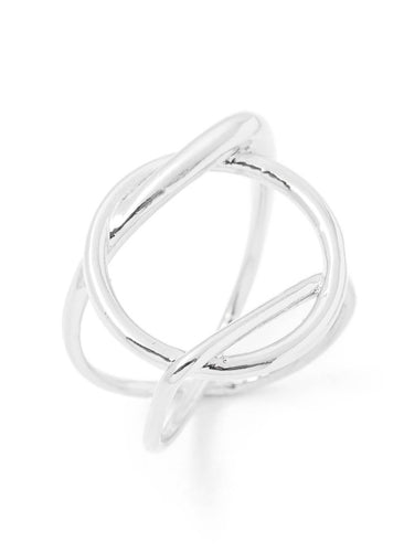 Metallic Geo Wrap Silver Ring - Ella’s Arrow