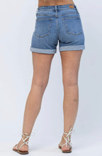 Load image into Gallery viewer, Judy Blue Mid Wash Cuffed Jean Shorts
