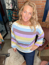 Load image into Gallery viewer, Only You Lavender Striped Top - Ella’s Arrow
