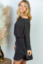 Load image into Gallery viewer, Nashville Nights Black Glitter Dress - Ella’s Arrow
