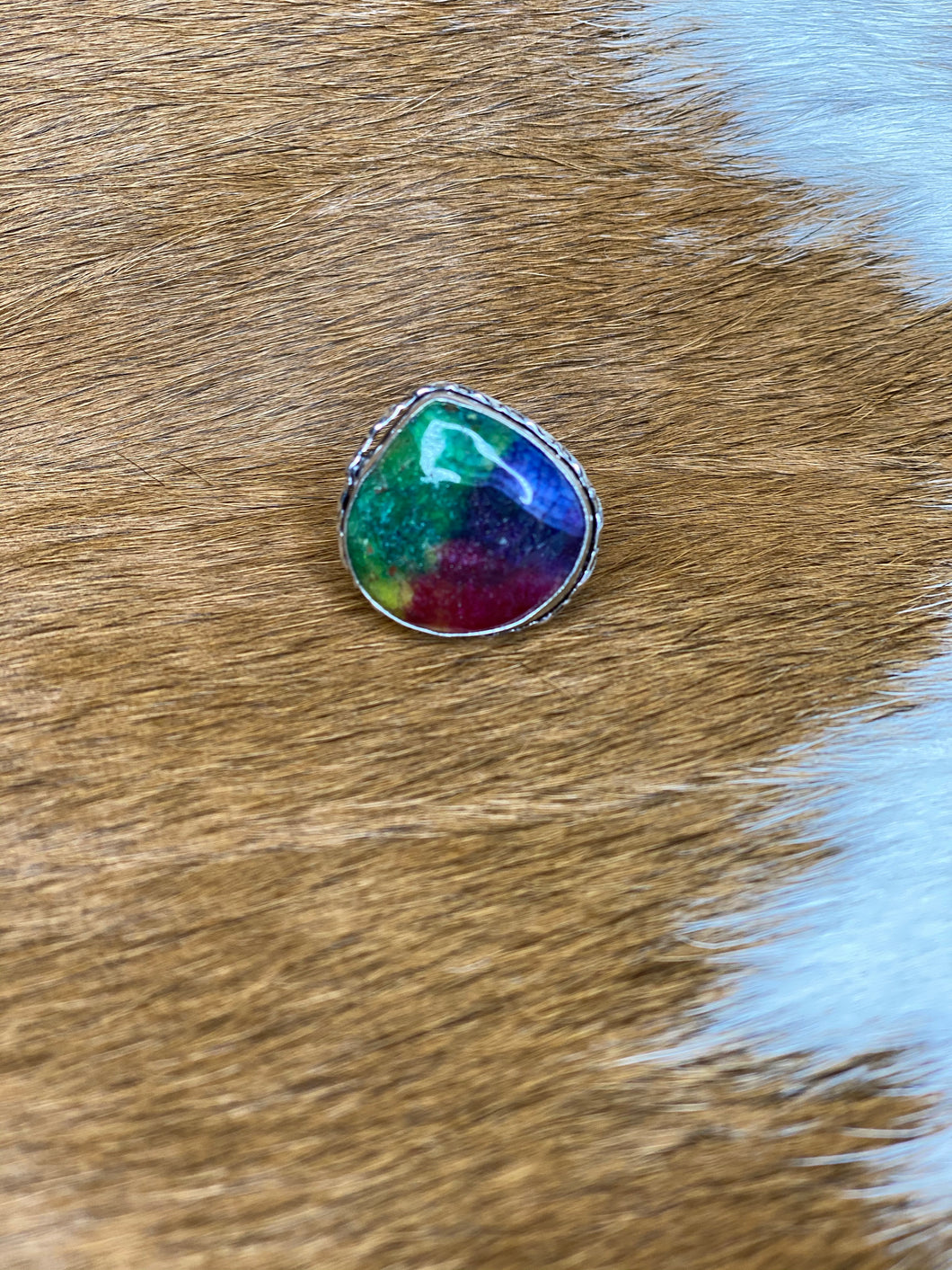 Teardrop Rainbow Tie Dye Ring - Ella’s Arrow