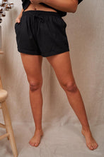 Load image into Gallery viewer, My Story Black Linen Shorts
