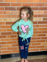 Load image into Gallery viewer, Kids Love Never Fails Mint Top and Jeans Set - Ella’s Arrow
