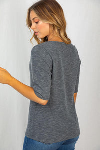 Front Row Seat Charcoal Top - Ella’s Arrow