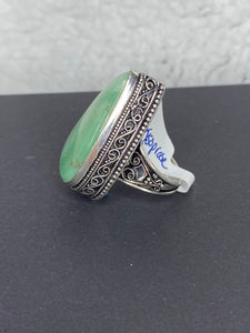 Chrysoprase Teardrop Ring - Ella’s Arrow