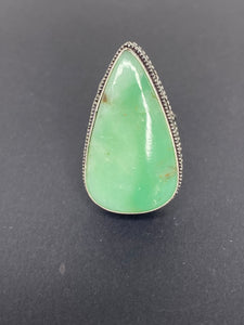 Chrysoprase Teardrop Ring - Ella’s Arrow